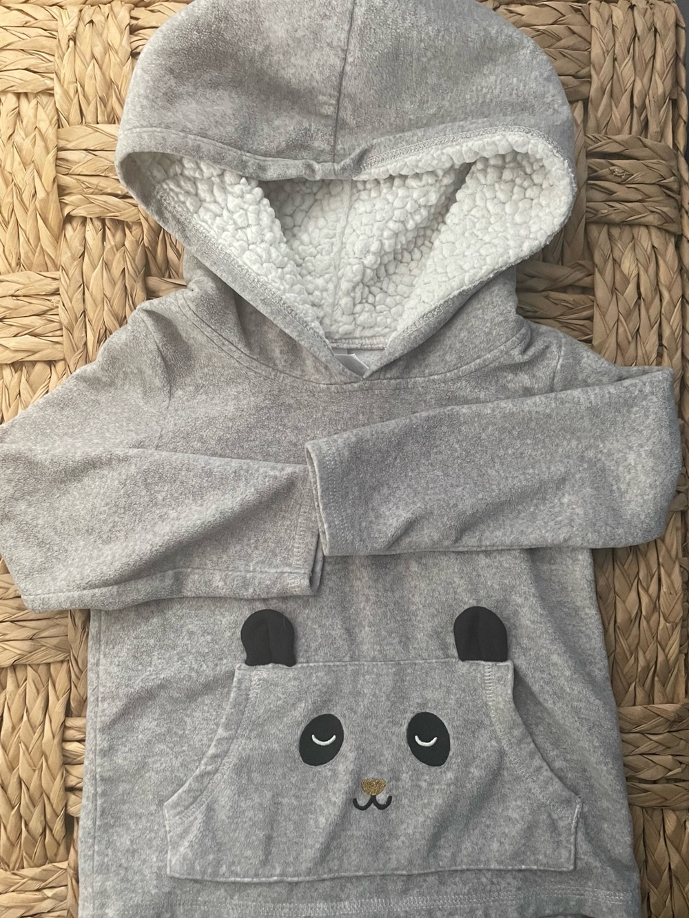 Carter's Heather Gray Hooded Sweatshirt with Bear Face
